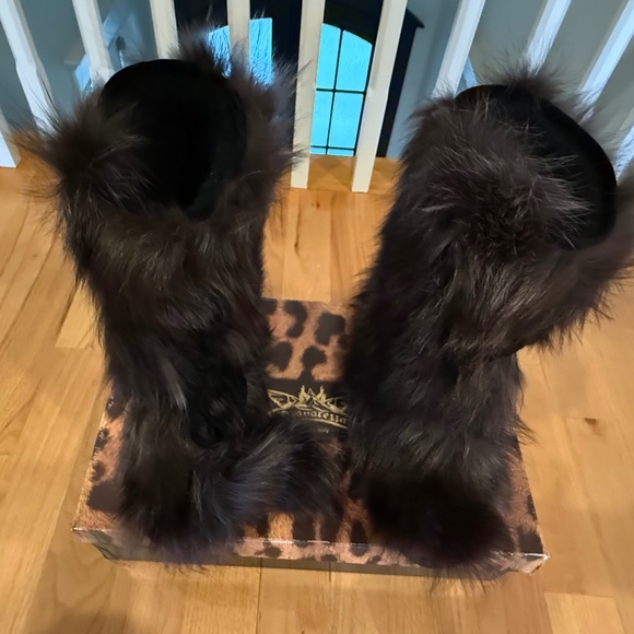 Diavolezza fur boots FOX MORO ZEPPA - Picture 1 of 11